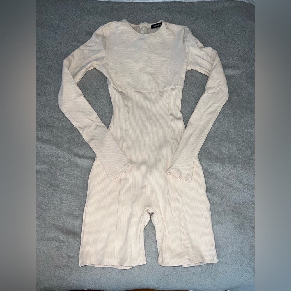 Naked Wardrobe. Fitted Long Sleeve Romper.